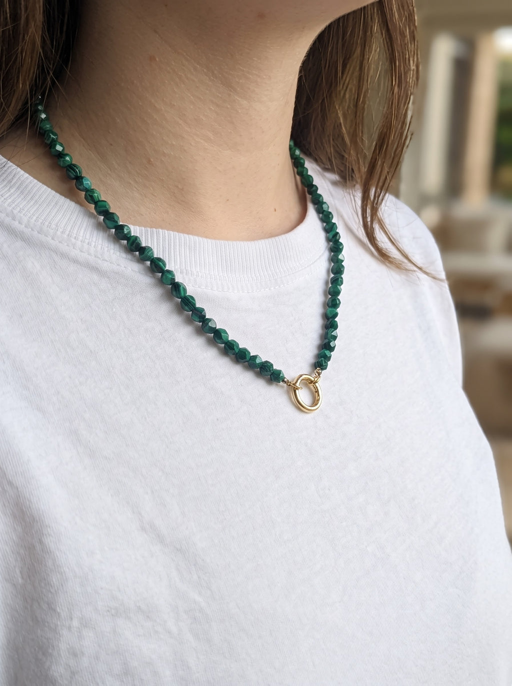 Collana in stile malachite